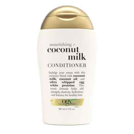 Buy OGX Nourishing + Coconut Milk Moisturizing Conditioner for Strong & Healthy Hair, with Coconut Milk, Coconut Oil & Egg White Protein, Paraben-Free, Sulfate-Free Surfactants, 88.7ml - Purplle