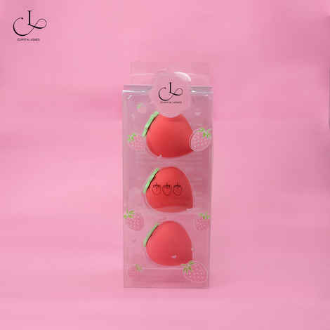 Buy Cuffs N Lashes Makeup Blender/Sponge Set of 3 Strawberry - Purplle
