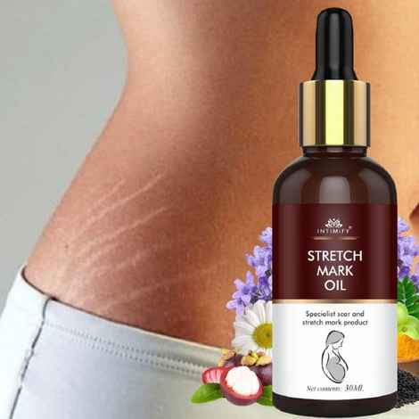 Buy Intimify Stretch Mark Oil for Women Girls Removes Stretch Marks & Scars, Smoothens Itcy & Stretchy Skin 30 ML - Purplle