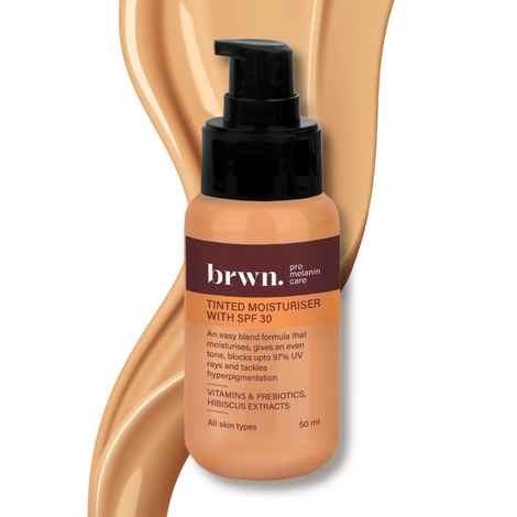 Buy Brwn Tinted Moisturiser SPF 30 with Vitamins and Prebiotics - Almond 50ml - Purplle