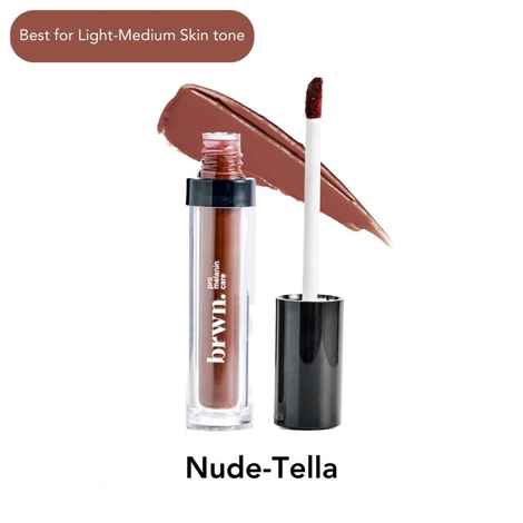 Buy Brwn Matte Melt Liquid Lipstick - Nude-Tella 4.5ml - Purplle