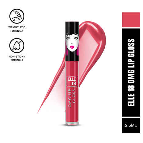 Buy Elle 18 OMG Lip Gloss, Glossy Finish, Peachy Pie, Non-sticky Formula, Light-weight, Moisturising Lip Gloss, Infused with Rapeseed and Jojoba Oil, Full Coverage Lip Gloss | 2.5 ml - Purplle