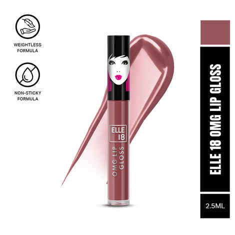 Buy Elle 18 OMG Lip Gloss, Glossy Finish, Honeyed Hush, Non-sticky Formula, Light-weight, Moisturising Lip Gloss, Infused with Rapeseed and Jojoba Oil, Full Coverage Lip Gloss | 2.5 ml - Purplle