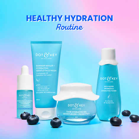 Dot & Key Hydrated Skin Care Routine | Face Wash, Toner, Serum & Moisturizer - 330 gm