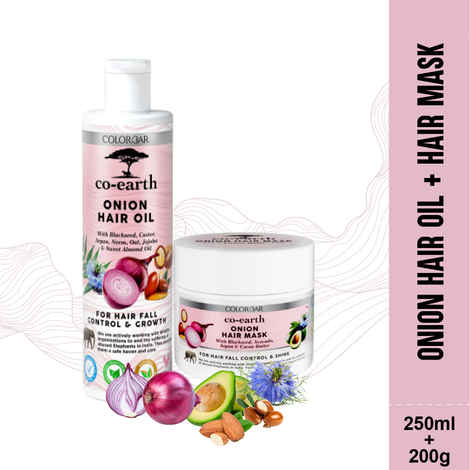 Buy Colorbar Co-Earth Onion Oil & Onion Hair Mask ( Pack Of 2 ) - Purplle