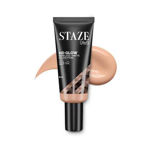Buy Staze 9to9 HD Glow Poreless + Matte Foundation | 228C Latte | 18 ml - Purplle