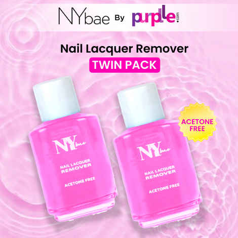Buy NY Bae Nail Lacquer Remover Twin Pack | Cleanses Nails | Fresh Cuticles | Acetone Free | Leaves No Residue | Makeup Kit 30 ml (Pack of 2) - Purplle