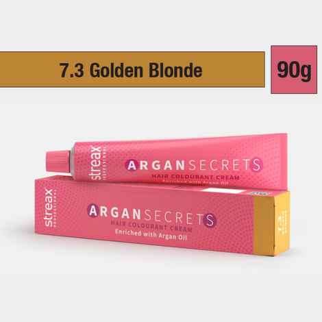 Buy Streax Professional Argan Secrets Permanent Hair Colourant Cream - Golden Blonde 7.3 ( Enriched with Argan Oil) For All hair types , 90 gm - Purplle
