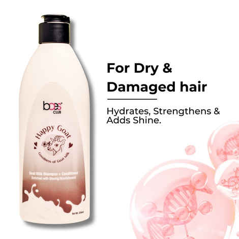 Buy Baes Club Goat Milk 2-in-1 Shampoo + Conditioner | With Goat Milk, Hydrolyzed Milk Protein & Aloe Vera | Great for Dry and Damaged Hair - 250 ml - Purplle