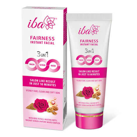 Buy Iba Fairness Instant Facial (3in1 Mask Scrub Facial Wash), 100 gm lBrightens Skin l Gives Instant Glow - Purplle