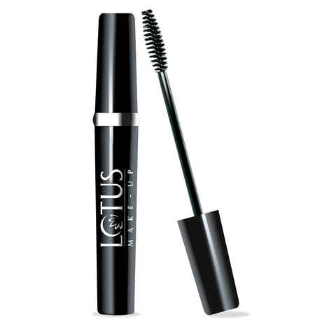 Lotus Herbals Make-Up Black Maxlash Volumnising Botanical Waterproof Mascara Black | Smudge Proof | Vitamin E | 4 gm