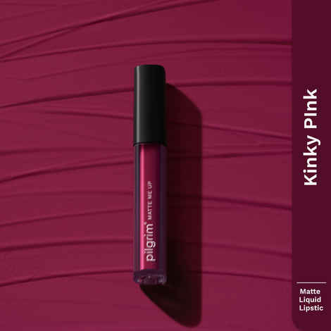 Buy Pilgrim Liquid Lipstick Kinky Pink,Rich Matte Colour, TransferProof, Hyderating and Lightweight,With Spanish Squalane and Hyaluronic Acid,For Woman 3 ml - Purplle
