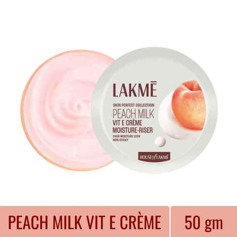 Buy Lakme Peach Milk Ceramide Moisturizer with Hyaluronic & VIT E for Intense Moisturizing, Skin Strengthening | With Pro-Ceramide booster, Barrier Repair| For Dry Skin, Normal Skin & Sensitive Skin 50 gm - Purplle