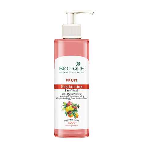 Buy Biotique Fruit Brightening Face Wash 100% Pure & Natural 200 ml - Purplle