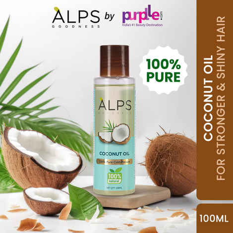 Alps Goodness 100% Natural Cold Pressed Coconut Oil (100 ml) | 100% Pure & Organic | For Skin & Hair | No Parabens, No Sulphates, No Mineral Oil