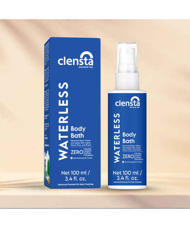 Buy Clensta Waterless Body Bath | Ideal for Use While Hiking, in Higher Altitudes, for Bedridden Patients | Zero Alcohol | Advanced Body Cleansing | Water Free Body Wash for Camping - 100 ml - Purplle