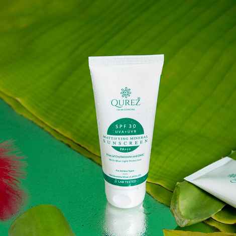 Buy Qurez Mattifying Mineral Sunscreen SPF 30 PA+++ with Blue Light Protection, 50 ml - Purplle