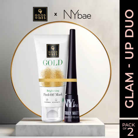 Buy Good Vibes x NY Bae (Good Vibes Gold Brightening Peel Off Mask (50 gm) x NY Bae Truly Matte Liquid Eyeliner (4.5 ml) Combo.) - Purplle