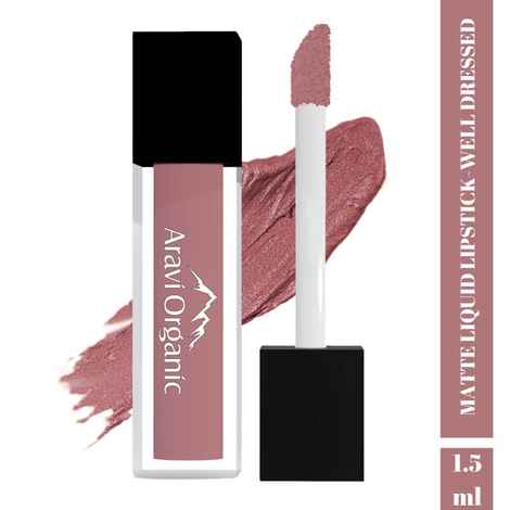 Buy Aravi Organic Soft Nude Matte Long Stay Lipstick - Matte Liquid Lipstick With Almond Oil & Vitamin E - Waterproof & Ultra Smooth - 1.5 ml (Well Dressed) - Purplle