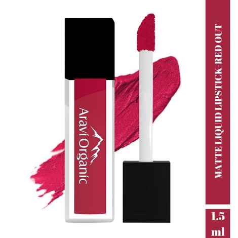 Buy Aravi Organic Soft Pink Matte Long Stay Lipstick - Matte Liquid Lipstick With Almond Oil & Vitamin E - Waterproof & Ultra Smooth - 1.5 ml (Red Out) - Purplle