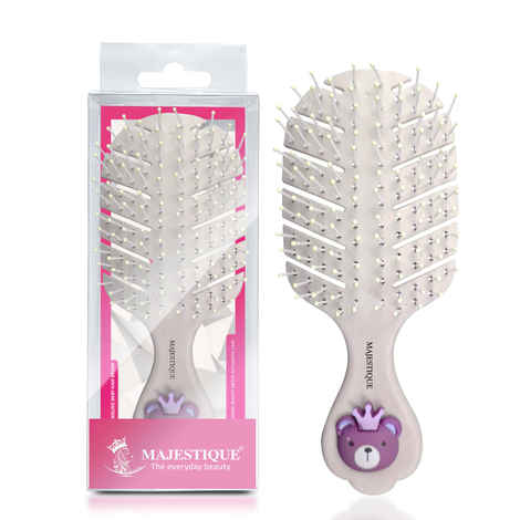 Buy Majestique Small Hair Brush - 100% Bio-Friendly Detangling Brush, Mini Paddle Brush for Kids, Women, Men - Multicolor - Purplle