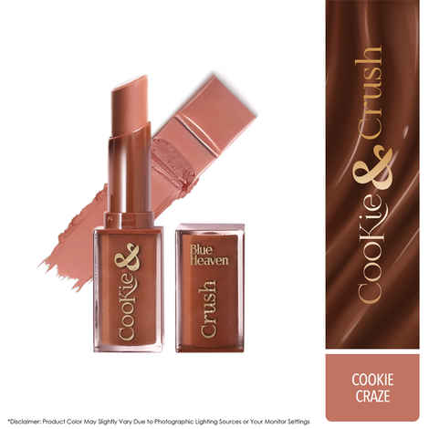 Buy Blue Heaven Cookie & Crush Matte Lipstick for Women, Long lasting lipstick, Enriched with Cocoa Butter & Rosehip oil, Softening and Nourishing Lipstick - Cookie Craze, 3.4 gm - Purplle
