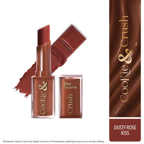 Buy Blue Heaven Cookie & Crush Matte Lipstick for Women, Long lasting lipstick, Enriched with Cocoa Butter & Rosehip oil, Softening and Nourishing Lipstick - Dusty Rose Kiss, 3.4 gm - Purplle