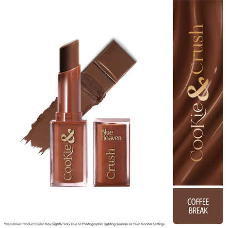 Buy Blue Heaven Cookie & Crush Matte Lipstick for Women, Long lasting lipstick, Enriched with Cocoa Butter & Rosehip oil, Softening and Nourishing Lipstick - Coffee Break, 3.4 gm - Purplle