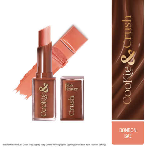 Buy Blue Heaven Cookie & Crush Matte Lipstick for Women, Long lasting lipstick, Enriched with Cocoa Butter & Rosehip oil, Softening and Nourishing Lipstick - Bonbon Bae, 3.4 gm - Purplle