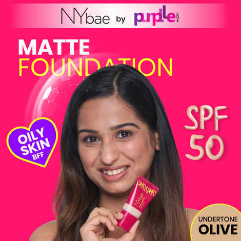 Buy NY Bae Truly Matte Foundation - Honey 128 (18 ml) | Medium Skin Tone | SPF 50 PA +++ | Everyday Foundation | Sunscreen | Waterproof | Smudgeproof | Oil Control | 12+ Hours Stay | Buildable Coverage | Lightweight - Purplle
