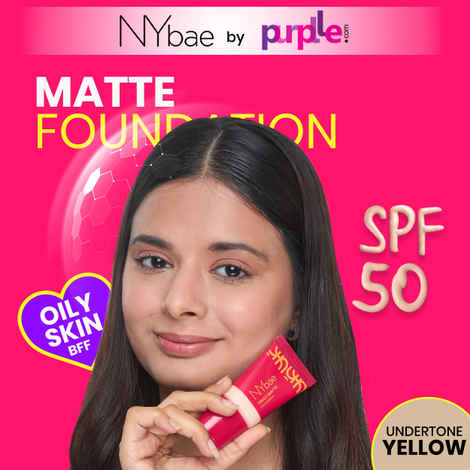 NY Bae Truly Matte Foundation - Ivory 118 (18 ml) | Fair Skin Tone| SPF 50 PA +++ | Everyday Foundation | Sunscreen | Waterproof | Smudgeproof | Oil Control | 12+ Hours Stay | Buildable Coverage | Lightweight