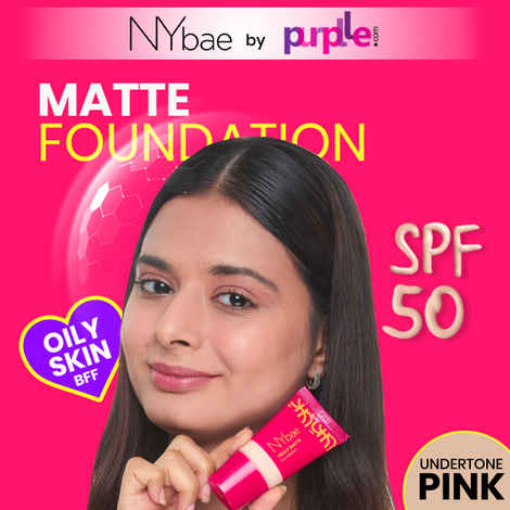 NY Bae Truly Matte Foundation - Vanilla 112 (18 ml) | Fair Skin Tone | SPF 50 PA +++ | Everyday Foundation | Sunscreen | Waterproof | Smudgeproof | Oil Control | 12+ Hours Stay | Buildable Coverage | Lightweight