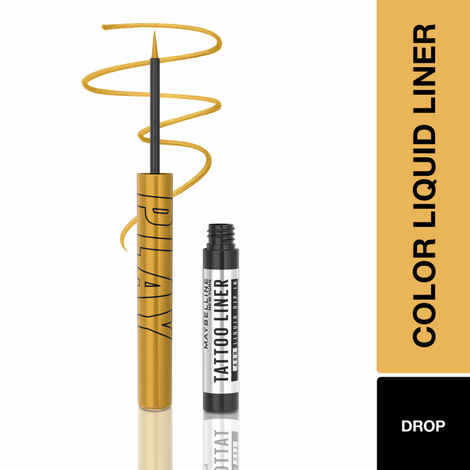 Buy Maybelline Tattoo Play Gold Liquid Eyeliner - Drop, 2.1 ml - Purplle