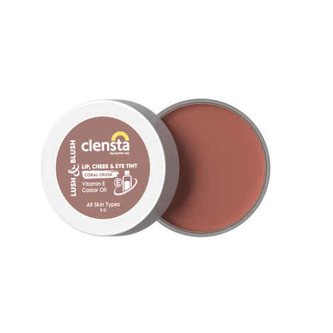 Buy Clensta Lip Cheek Tint - Coral Crush, with Vitamin E For Nourishes & Hydrates Dry Chapped Lips 5g - Purplle