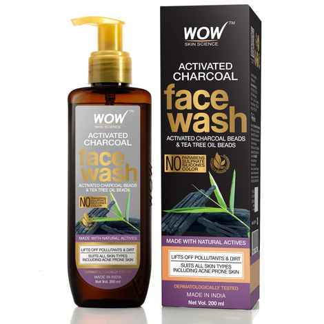 Buy WOW Skin Science Activated Charcoal Face Wash Bottle (200 ml) - Purplle