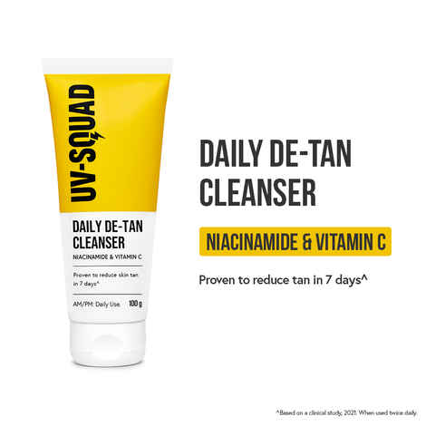 Buy UV Squad Daily De-tan Cleanser with Niacinamide & Vitamin C 100 gm - Purplle