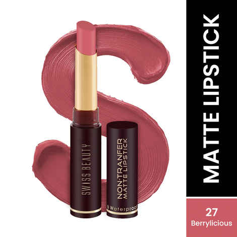 Buy Swiss beauty Non-Transfer Matte Lipstick 27 Berrylicious 2 gm - Purplle