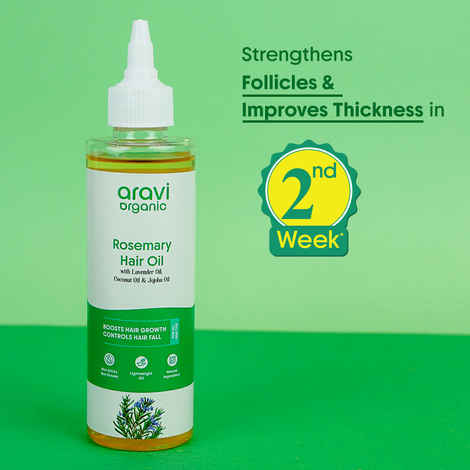Buy Aravi Organic Rosemary Lavender Hair Oil for Healthy Scalp & Hair Roots | 100% Pure & Natural | Promotes Hair Growth & Controls Hair Fall | Nourishing & Lightweight | For Men & Women – 200 ml - Purplle
