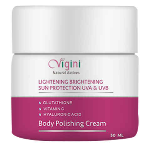 Buy Vigini Body Whitening Lightening Brightening Moisturizing Polishing Fairness Exfoliating Day Night Gel Cream Glowing Skin De Tan Uneven Tone Pigmentation Dark Spot Remover Glutathione Vitamin C & Hyaluronic Acid SPF 30 Sunblock 50 ml - Purplle