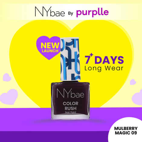 NY Bae Color Rush Nail Paint - Mulberry Magic 09 (5.6 ml) | Chip Resistant | Long Lasting | Quick Dry | Gel Nail Polish