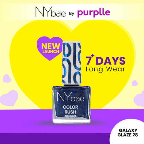 NY Bae Color Rush Nail Paint - Galaxy Glaze 28 (5.6 ml) | Chip Resistant | Long Lasting | Quick Dry | Gel Nail Polish