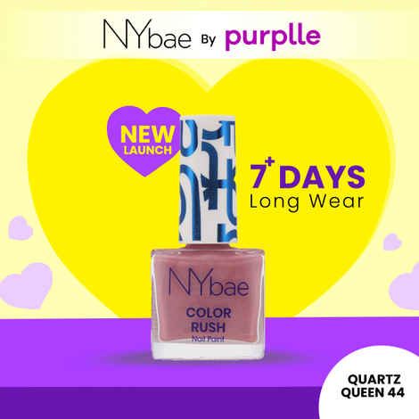NY Bae Color Rush Nail Paint - Quartz Queen 44 (5.6 ml) | Chip Resistant | Long Lasting | Quick Dry | Gel Nail Polish