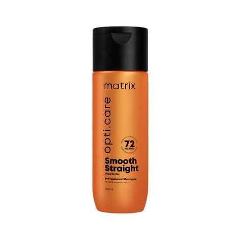 MATRIX Opti.Care Smooth Straight Professional Shampoo for Frizzy, Hair 96Hr Frizz Control Used by 1 Lakh Hairstylists with Shea Butter, 200 ml