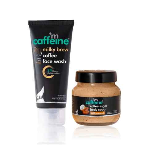 Buy mCaffeine Brewed Bliss Combo: Milky Coffee Face Wash(75 ml) + Coconut Coffee Sugar Body Scrub (200gm) - Purplle