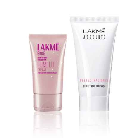 Buy Lakme Luminous Skin Combo (Perfect Radiance Brightening Face Wash, Illuminated Look, 50 g + Lumi Skin Cream 30 gm) - Purplle