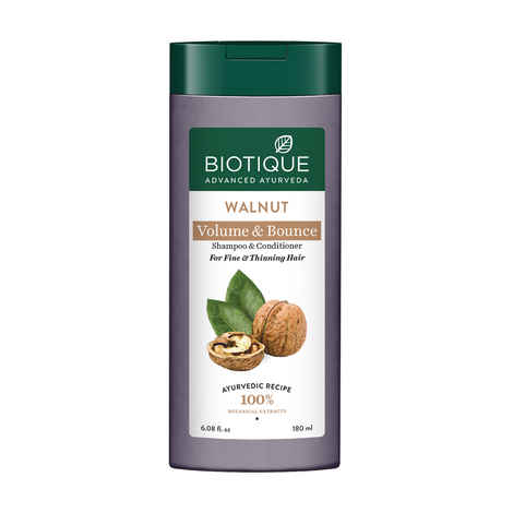 Buy Biotique Walnut Volume & Bounce Shampoo & Conditioner (180 ml) - Purplle