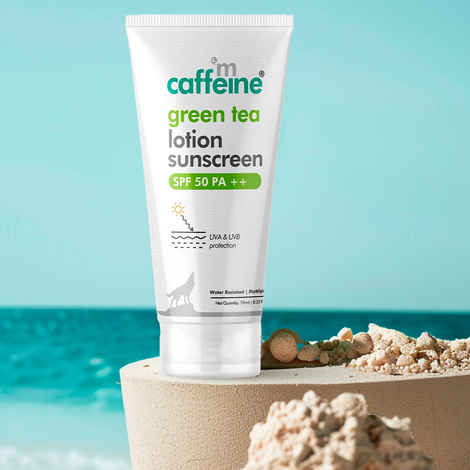 Buy mCaffeine Green Tea Lotion Sunscreen SPF 50 PA ++ 10 ml - Purplle