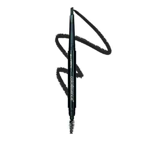 COLORESSENCE Eyebrow Pencil 3 in 1 Multifunction Brow Filling Styler with Spoolie Shaping Brush - 0.72 gm(Black)