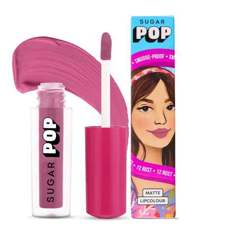 SUGAR POP Matte Lipcolour 12 Rust - 1.6 ml - Richly Pigmented | Super Matte | Lasts 8+ hours | Non-Drying