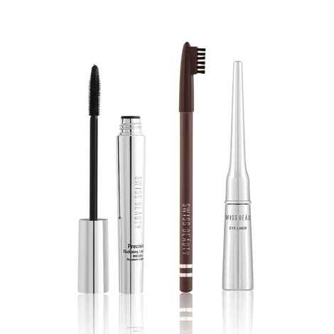 Swiss Beauty Smoky Eye Basics Kit 2 (Liquid Eyeliner - Black (4 ml) + Eyebrow Pencil - Dark brown (1.5 gm) + Precision Mascara - Black (8.5 ml))